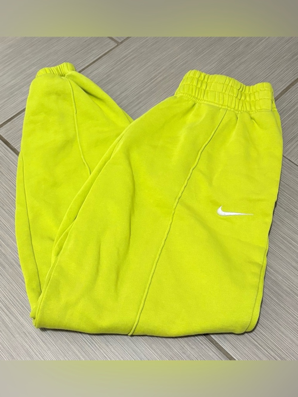 Nike Neon Yellow Swoosh Track Joggers